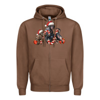 Chestnut christmas chimpanzee and gorilla Zipper Hoodie - LillyAllenDesigns