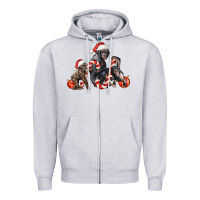 Heather Grey christmas chimpanzee and gorilla Zipper Hoodie - LillyAllenDesigns
