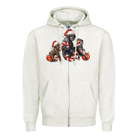Oatmeal Heather christmas chimpanzee and gorilla Zipper Hoodie - LillyAllenDesigns