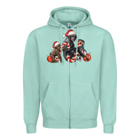 Seafoam christmas chimpanzee and gorilla Zipper Hoodie - LillyAllenDesigns