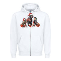 White christmas chimpanzee and gorilla Zipper Hoodie - LillyAllenDesigns