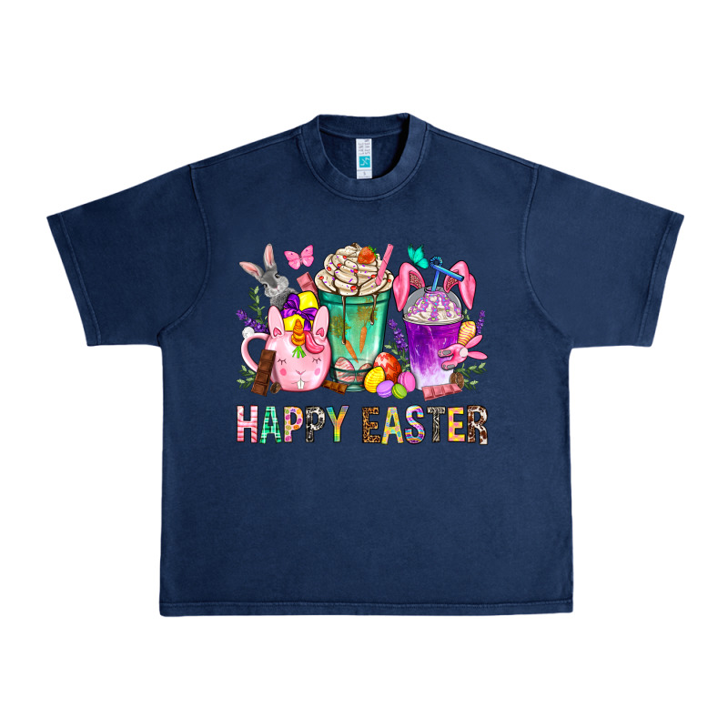 Happy Easter Coffee Cups With Bunny Urban Heavy Tee by NancyCooperArtShop | Teevron