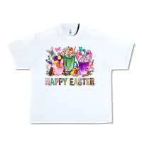 White Happy Easter coffee cups with Bunny Urban Heavy Tee - NancyCooperArtShop