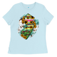 Baby Blue New jersey State Map Ladies Tee - RanaPortraitStore