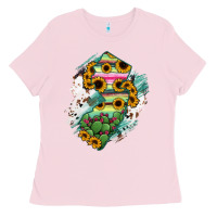 Bubblegum Pink New jersey State Map Ladies Tee - RanaPortraitStore