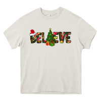 Cream believe christmas Heavy Core Tee - CowhideDigitalArt