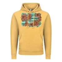 Vintage Mustard wood leather background Vintage Hoodie - AdoDesignShop