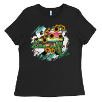 Black New York State Map Ladies Tee - RanaPortraitStore