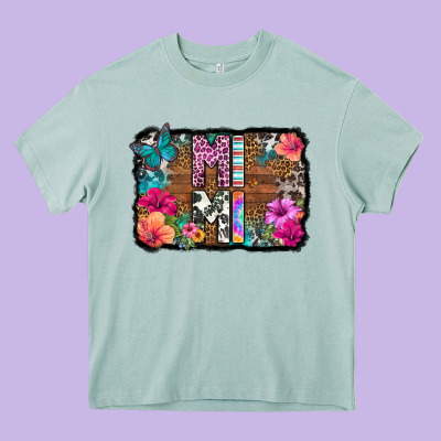 Mimi Floral Background Heavy Core Tee Designed By Hra Design Shop