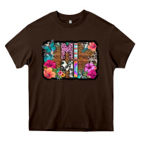 Chocolate Brown mimi floral background Heavy Core Tee - HRA Design Shop