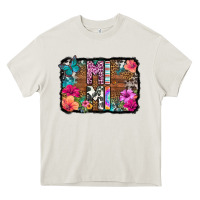 Cream mimi floral background Heavy Core Tee - HRA Design Shop
