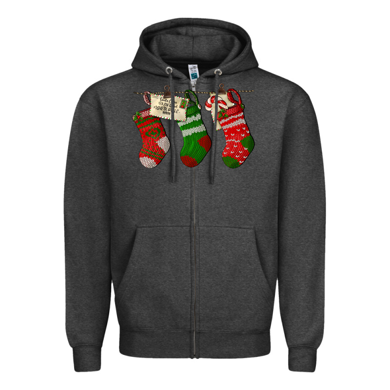 Christmas Socks With Santa Letter Zipper Hoodie by LillyAllenDesigns | Teevron