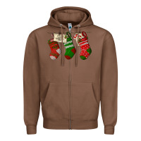 Chestnut Christmas Socks With Santa Letter Zipper Hoodie - LillyAllenDesigns