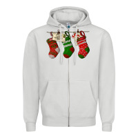 Dove Grey Christmas Socks With Santa Letter Zipper Hoodie - LillyAllenDesigns
