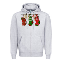 Heather Grey Christmas Socks With Santa Letter Zipper Hoodie - LillyAllenDesigns