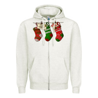 Oatmeal Heather Christmas Socks With Santa Letter Zipper Hoodie - LillyAllenDesigns