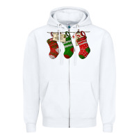 White Christmas Socks With Santa Letter Zipper Hoodie - LillyAllenDesigns