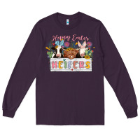 Plum happy easter heifers Long Sleeve Tee - MaliasSmallBusiness