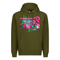 Army Green Stronger than Cancer Premium Hoodie - HowdyJamesFarm