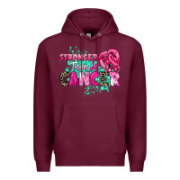 Burgundy Stronger than Cancer Premium Hoodie - HowdyJamesFarm
