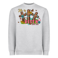 Heather Grey he is risen Heavyweight Sweatshirt - MaliasSmallBusiness