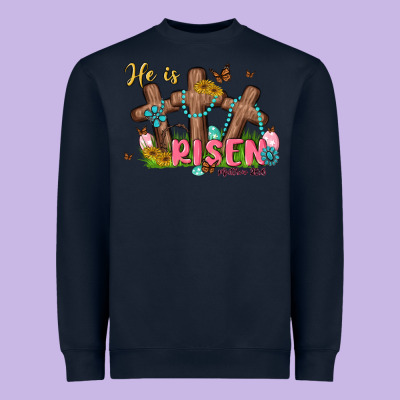 He Is Risen Heavyweight Sweatshirt Designed By Maliassmallbusiness