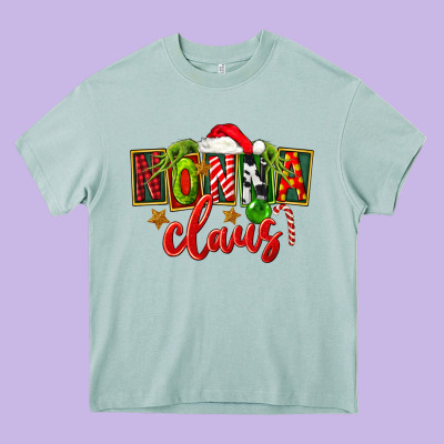 Christmas Nonna Claus Heavy Core Tee Designed By Fadigitalartstudio