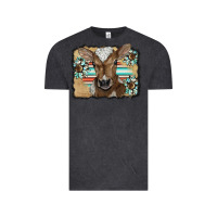 Vintage Black western wreath baby calf Vintage Tee - BarkalooDesign