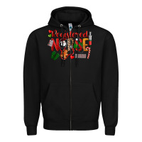 Black Registered Nurse Christmas Zipper Hoodie - LillyAllenDesigns