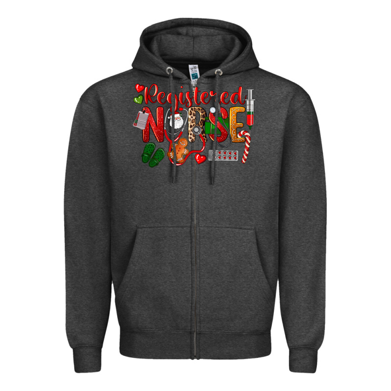 Registered Nurse Christmas Zipper Hoodie by LillyAllenDesigns | Teevron