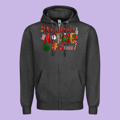 Registered Nurse Christmas Zipper Hoodie Designed By Lillyallendesigns