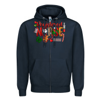 Navy Registered Nurse Christmas Zipper Hoodie - LillyAllenDesigns