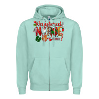 Seafoam Registered Nurse Christmas Zipper Hoodie - LillyAllenDesigns