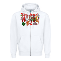White Registered Nurse Christmas Zipper Hoodie - LillyAllenDesigns