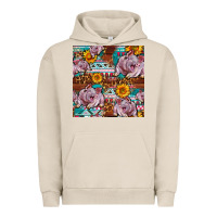 Pigment French Oak Western Landrace Pig With Sunflowers Seamless Urban Hoodie - FaDigitalArtStudio