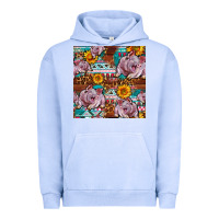 Pigment Grape Ice Western Landrace Pig With Sunflowers Seamless Urban Hoodie - FaDigitalArtStudio
