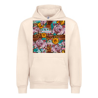 Western Landrace Pig With Sunflowers Seamless Urban Hoodie | Teevron