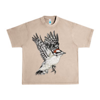 French Oak Flying Downy Woodpecker Urban Heavy Tee - LillyAllenDesigns