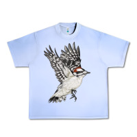 Grape Ice Flying Downy Woodpecker Urban Heavy Tee - LillyAllenDesigns