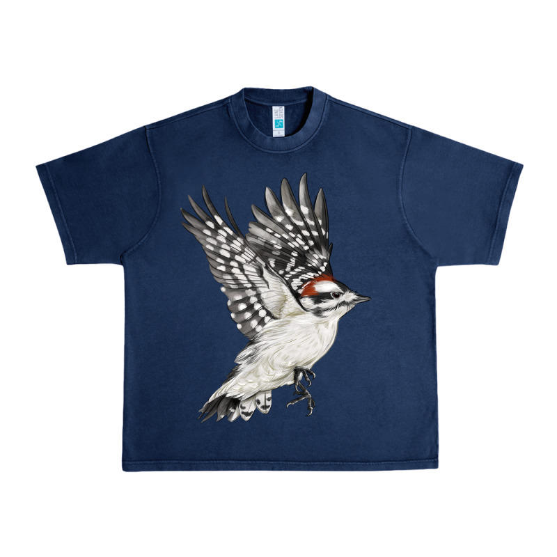 Flying Downy Woodpecker Urban Heavy Tee by LillyAllenDesigns | Teevron