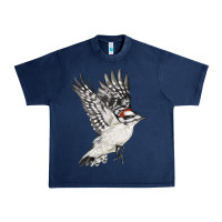 Navy Flying Downy Woodpecker Urban Heavy Tee - LillyAllenDesigns