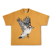 Peanut Butter Flying Downy Woodpecker Urban Heavy Tee - LillyAllenDesigns