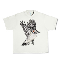 Pistachio Flying Downy Woodpecker Urban Heavy Tee - LillyAllenDesigns