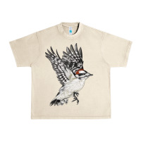Sandshell Flying Downy Woodpecker Urban Heavy Tee - LillyAllenDesigns