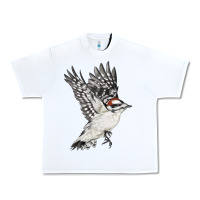 White Flying Downy Woodpecker Urban Heavy Tee - LillyAllenDesigns