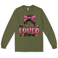 Army Green one loved mama messy bun Long Sleeve Tee - MaliasSmallBusiness
