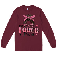Burgundy one loved mama messy bun Long Sleeve Tee - MaliasSmallBusiness
