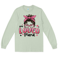 Matcha one loved mama messy bun Long Sleeve Tee - MaliasSmallBusiness