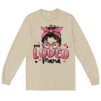 Mushroom one loved mama messy bun Long Sleeve Tee - MaliasSmallBusiness