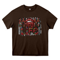 Chocolate Brown mom life Heavy Core Tee - SublimationCraftShop